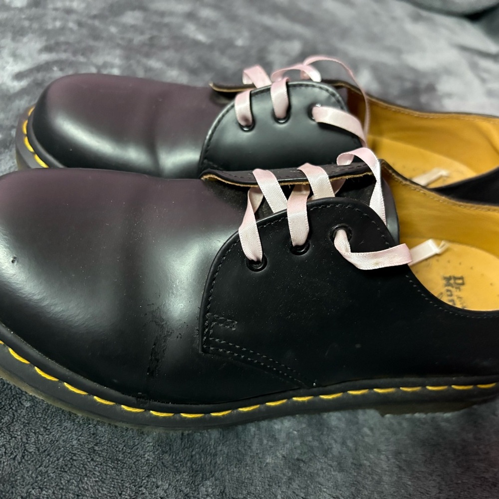 Dr. Martens Black Shoes with Pink Laces